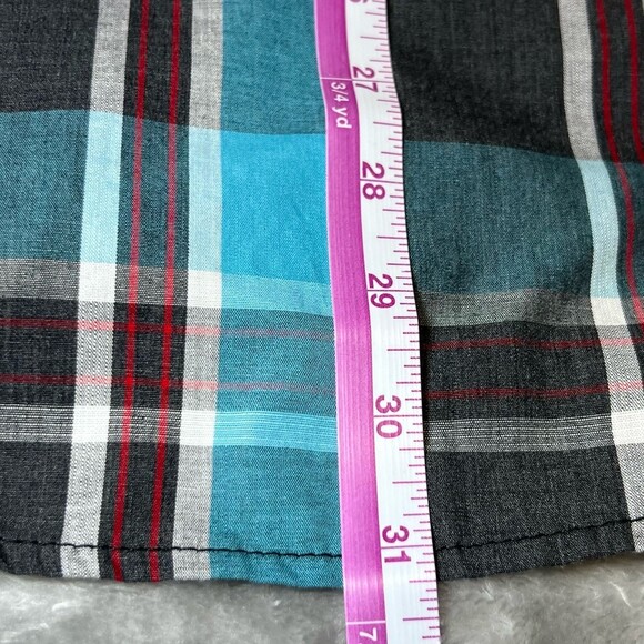 Rock & Republic Mens Size XL Plaid Button Down Shirt Blue Grey Western Yoke - Picture 9 of 14